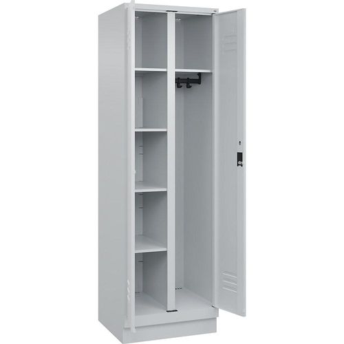 4067521054888 - Putzmittelspind Classic PLUS 1 Abteil Trennwand mittig lichtgrau B 600 mm mit Bodensockel Zylinderschloss