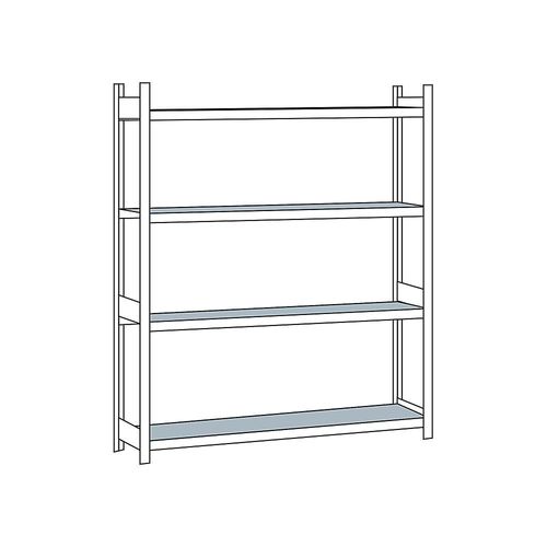 4004514215109 - SCHULTE Weitspannregal mit Stahlboden Höhe 2500 mm Spannweite 2500 mm Grundregal Tiefe 400 mm