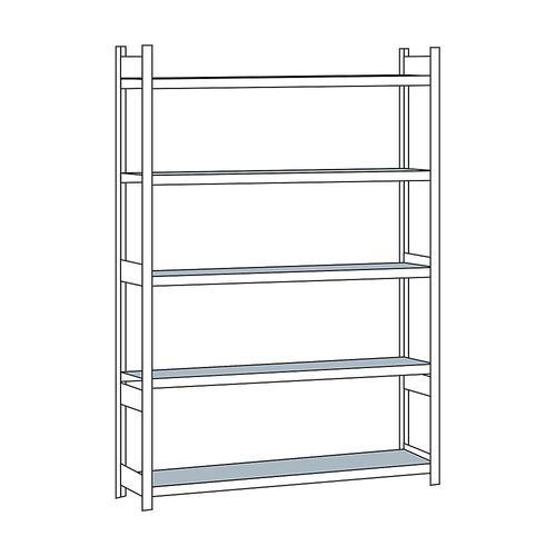 4004514215260 - SCHULTE Weitspannregal mit Stahlboden Höhe 3000 mm Spannweite 2500 mm Grundregal Tiefe 400 mm