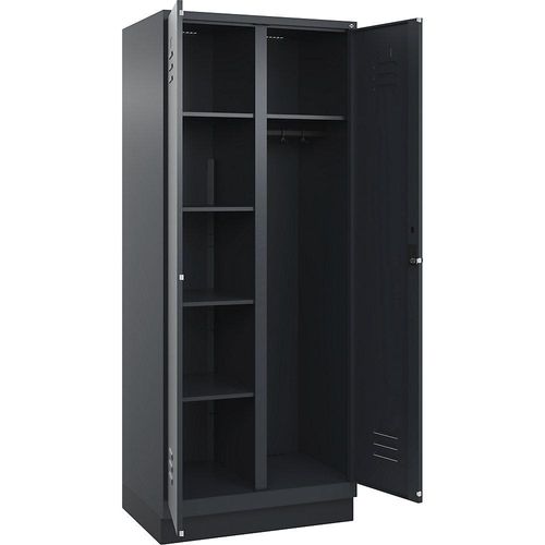 4067521055069 - Putzmittelspind Classic PLUS 1 Abteil Trennwand mittig grau B 800 mm mit Bodensockel Drehriegel C+P