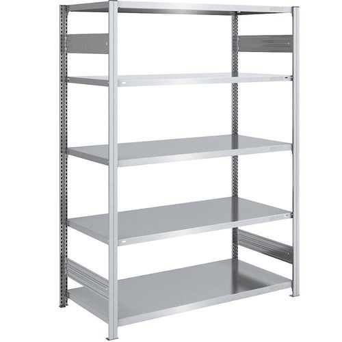 4250623790543 - eurokraft pro Lager-Steckregal verzinkt HxB 2000 x 1300 mm mit 5 Stahlböden Grundregal Fachlast 240 kg Tiefe 800 mm