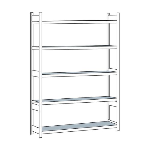 4004514215277 - SCHULTE Weitspannregal mit Stahlboden Höhe 3000 mm Spannweite 2500 mm Grundregal Tiefe 500 mm