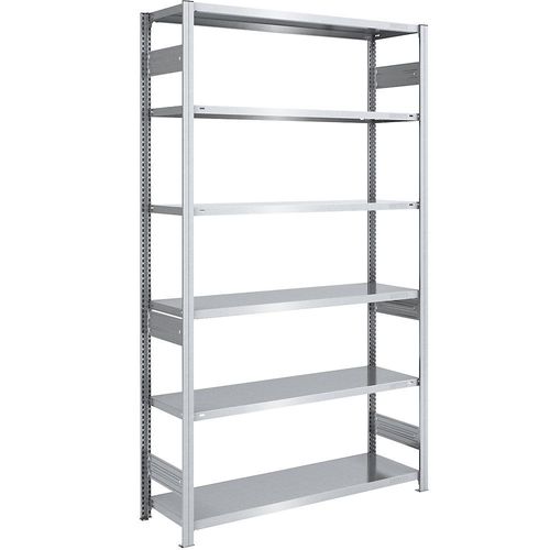 4250623790574 - eurokraft pro Lager-Steckregal verzinkt HxB 2500 x 1300 mm mit 6 Stahlböden Grundregal Fachlast 230 kg Tiefe 500 mm