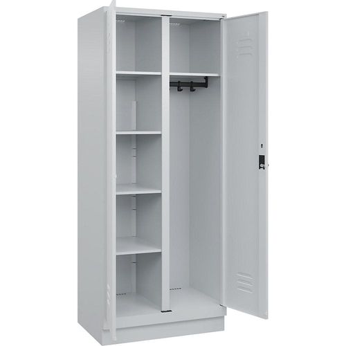 4067521055038 - Putzmittelspind Classic PLUS 1 Abteil Trennwand mittig lichtgrau B 800 mm mit Bodensockel Drehriegel C+P