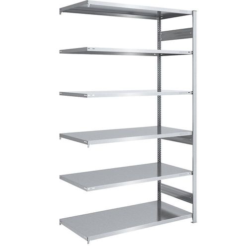 4250623790420 - eurokraft pro Lager-Steckregal verzinkt HxB 2500 x 1300 mm mit 6 Stahlböden Anbauregal Fachlast 240 kg Tiefe 800 mm 4250623790420 - eurokraft pro Lager-Steckregal verzinkt HxB 2500 x 1300 mm mit 6 Stahlböden Anbauregal Fachlast 240 kg Tiefe 800 mm