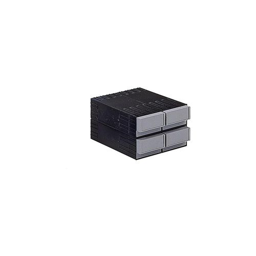 4053133002546 - Schubladenmagazin aus Polystyrol HxBxT 202 x 322 x 3445 mm 4 Schubladen grau kaiserkraft