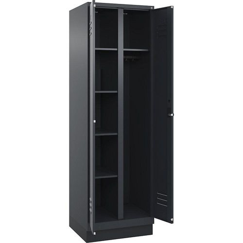 4067521054765 - Putzmittelspind Classic PLUS 1 Abteil Trennwand mittig grau B 600 mm mit Bodensockel Drehriegel C+P