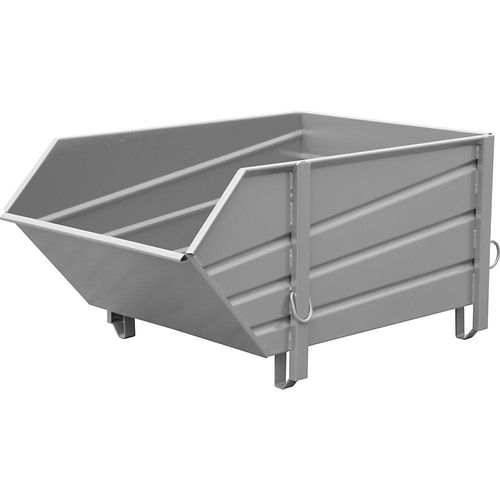 4052462028920 - eurokraft pro Stahlblechbehälter Volumen 1 m³ ohne klappbare Schüttklappe aus profiliertem Stahl mausgrau 4052462028920 - eurokraft pro Stahlblechbehälter Volumen 1 m³ ohne klappbare Schüttklappe aus profiliertem Stahl mausgrau