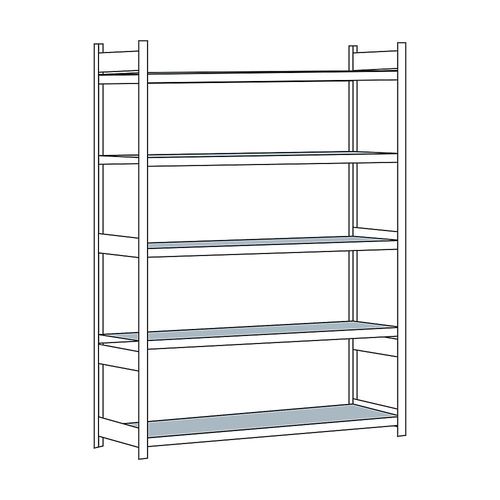 4004514201430 - SCHULTE Weitspannregal mit Stahlboden Höhe 3000 mm Spannweite 2500 mm Grundregal Tiefe 800 mm 4004514201430 - SCHULTE Weitspannregal mit Stahlboden Höhe 3000 mm Spannweite 2500 mm Grundregal Tiefe 800 mm