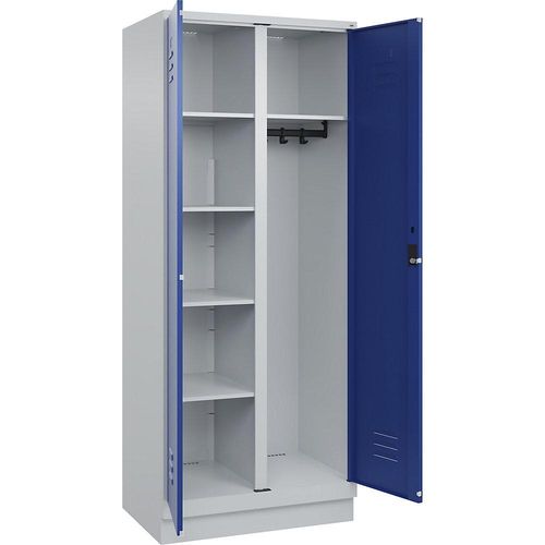 4067521055120 - Putzmittelspind Classic PLUS 1 Abteil Trennwand mittig lichtgrau enzianblau B 800 mm mit Bodensockel Zylinderschloss C+P 4067521055120 - Putzmittelspind Classic PLUS 1 Abteil Trennwand mittig lichtgrau enzianblau B 800 mm mit Bodensockel Zylinderschloss C+P