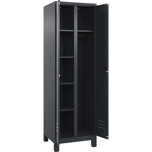 4067521054314 - Putzmittelspind Classic PLUS 1 Abteil Trennwand mittig grau B 600 mm mit Füßen Zylinderschloss C+P 4067521054314 - Putzmittelspind Classic PLUS 1 Abteil Trennwand mittig grau B 600 mm mit Füßen Zylinderschloss C+P