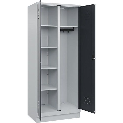 4067521055021 - Putzmittelspind Classic PLUS 1 Abteil Trennwand mittig lichtgrau   grau B 800 mm mit Bodensockel Drehriegel C+P