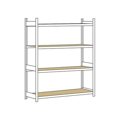 4004514201034 - SCHULTE Weitspannregal mit Spanplatte Höhe 2500 mm Spannweite 2000 mm Grundregal Tiefe 800 mm