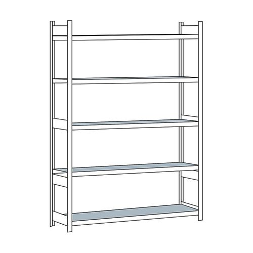 4004514215284 - SCHULTE Weitspannregal mit Stahlboden Höhe 3000 mm Spannweite 2500 mm Grundregal Tiefe 600 mm