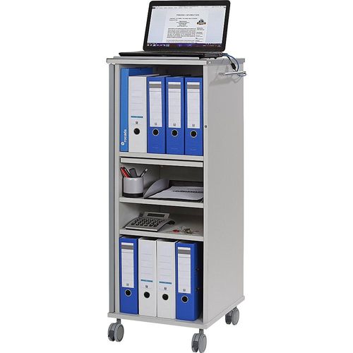 8427951403605 - Ablagewagen Mobile Office Caddy basic RD 4036-0 Holz alugrau  abschließbar 8427951403605 Rocada