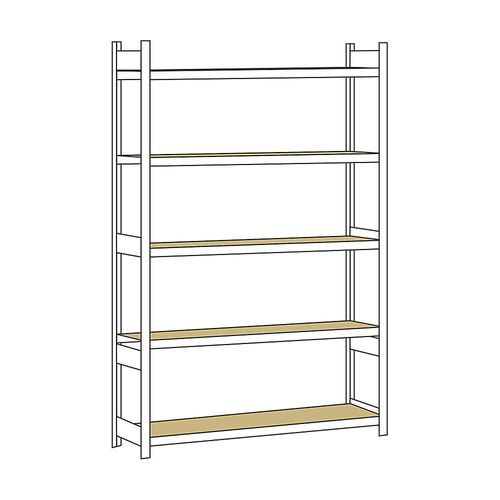 4004514215499 - SCHULTE Weitspannregal mit Spanplatte Höhe 3000 mm Spannweite 2000 mm Grundregal Tiefe 500 mm