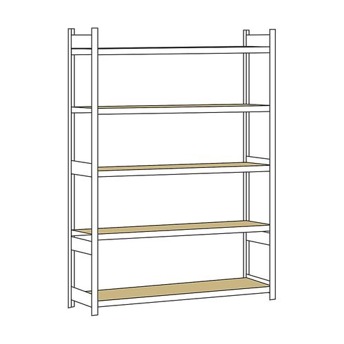 4004514215581 - SCHULTE Weitspannregal mit Spanplatte Höhe 3000 mm Spannweite 2500 mm Grundregal Tiefe 600 mm
