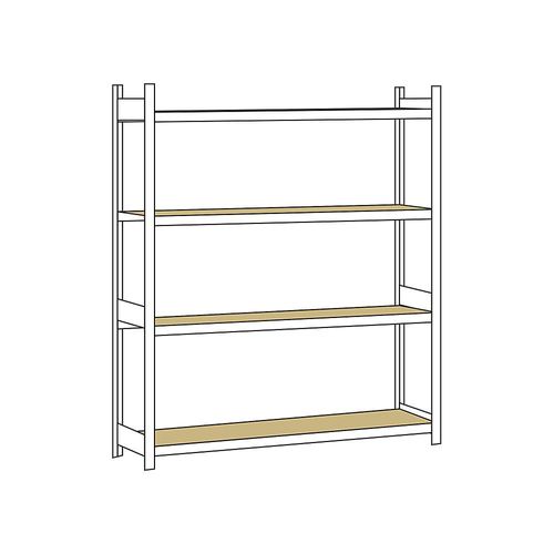 4004514201096 - SCHULTE Weitspannregal mit Spanplatte Höhe 2500 mm Spannweite 2500 mm Grundregal Tiefe 500 mm