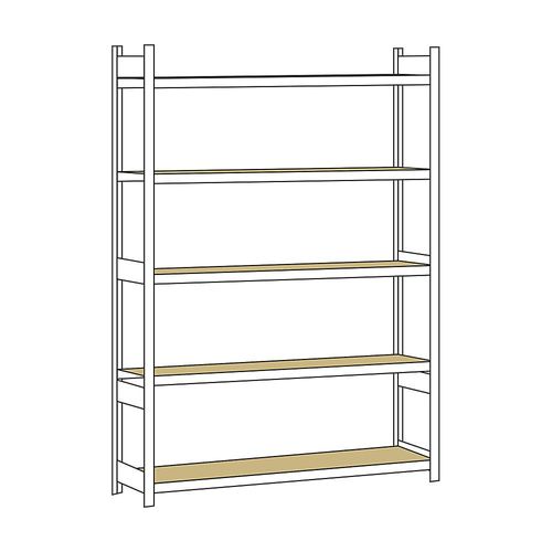 4004514215574 - SCHULTE Weitspannregal mit Spanplatte Höhe 3000 mm Spannweite 2500 mm Grundregal Tiefe 500 mm