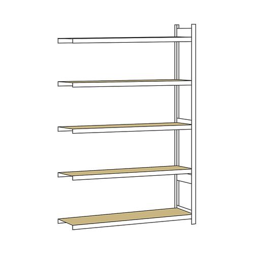 4004514215659 - SCHULTE Weitspannregal mit Spanplatte Höhe 3000 mm Spannweite 2000 mm Anbauregal Tiefe 500 mm