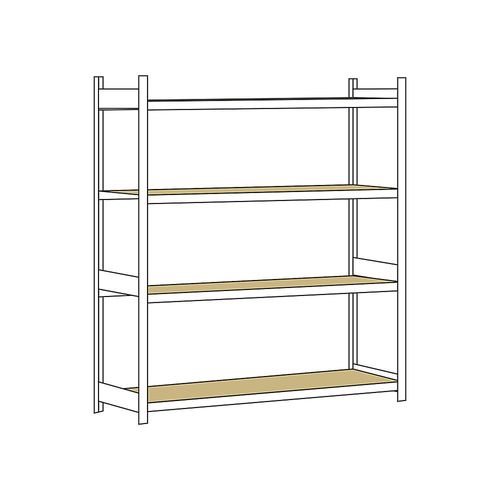 4004514201119 - SCHULTE Weitspannregal mit Spanplatte Höhe 2500 mm Spannweite 2500 mm Grundregal Tiefe 800 mm
