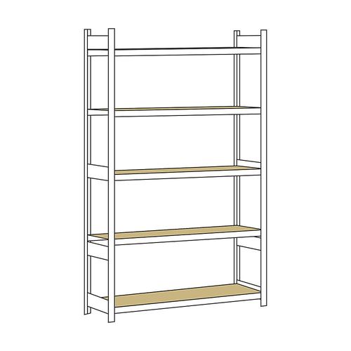 4004514215468 - SCHULTE Weitspannregal mit Spanplatte Höhe 3000 mm Spannweite 1500 mm Grundregal Tiefe 600 mm
