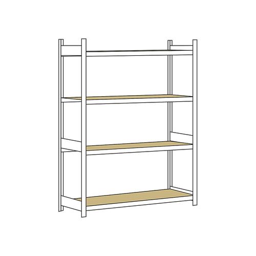 4004514200990 - SCHULTE Weitspannregal mit Spanplatte Höhe 2500 mm Spannweite 1500 mm Grundregal Tiefe 800 mm