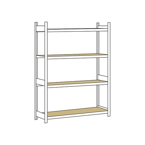 4004514200983 - SCHULTE Weitspannregal mit Spanplatte Höhe 2500 mm Spannweite 1500 mm Grundregal Tiefe 600 mm