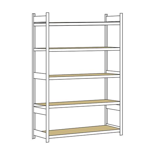 4004514215512 - SCHULTE Weitspannregal mit Spanplatte Höhe 3000 mm Spannweite 2000 mm Grundregal Tiefe 800 mm