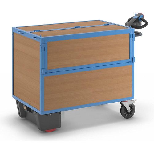 4061753237309 - eurokraft pro Kastenwagen mit Elektroantrieb Wände aus MDF-Platten mit Deckel LxBxH 1630 x 830 x 1200 mm