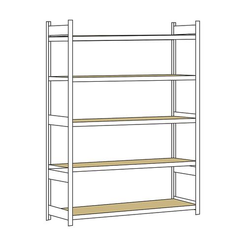 4004514215598 - SCHULTE Weitspannregal mit Spanplatte Höhe 3000 mm Spannweite 2500 mm Grundregal Tiefe 800 mm