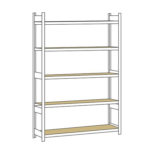 4004514215536 - SCHULTE Weitspannregal mit Spanplatte Höhe 3000 mm Spannweite 2250 mm Grundregal Tiefe 500 mm
