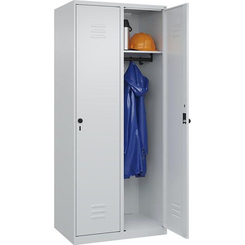 4067521350928 - Spind Classic PLUS 2 Abteile lichtgrau B 800 mm mit Bodengleitern Drehriegel C+P