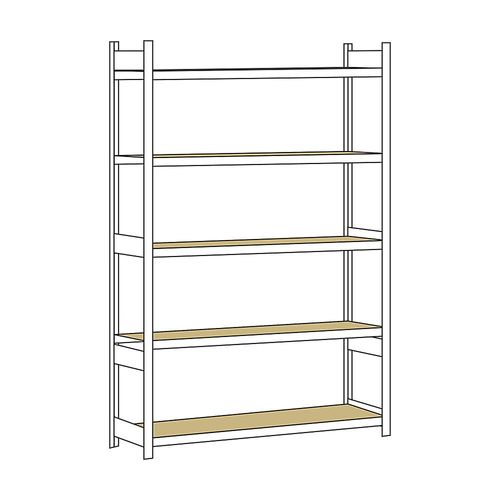 4004514215505 - SCHULTE Weitspannregal mit Spanplatte Höhe 3000 mm Spannweite 2000 mm Grundregal Tiefe 600 mm