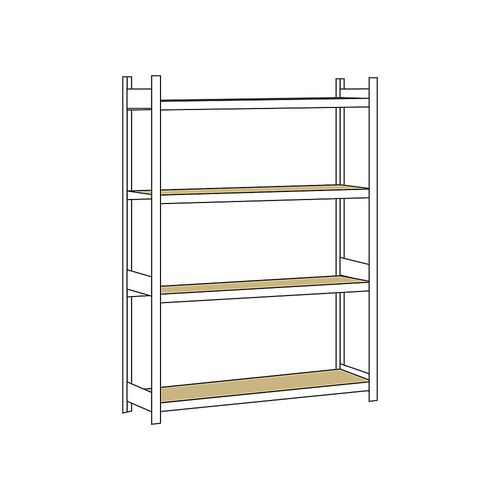 4004514200976 - SCHULTE Weitspannregal mit Spanplatte Höhe 2500 mm Spannweite 1500 mm Grundregal Tiefe 500 mm