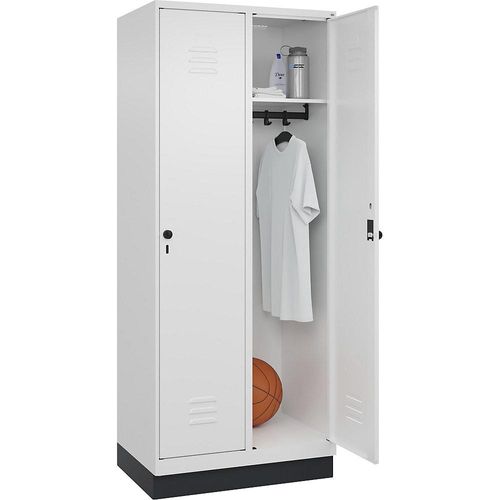 4066681653832 - Spind Classic PLUS 2 Abteile verkehrsweiß B 800 mm mit Bodensockel Drehriegel