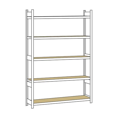 4004514215529 - SCHULTE Weitspannregal mit Spanplatte Höhe 3000 mm Spannweite 2250 mm Grundregal Tiefe 400 mm