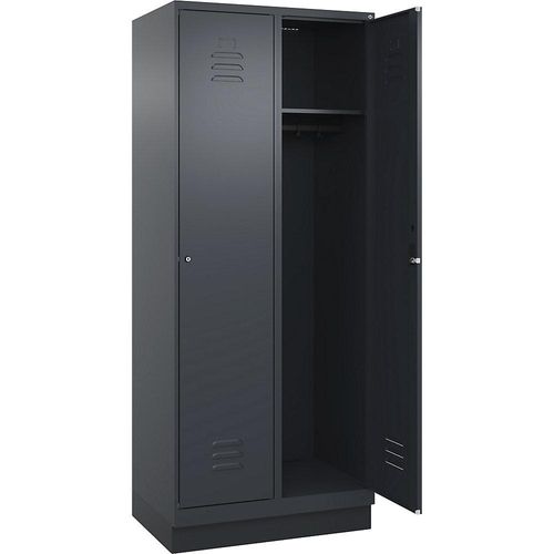 4066681653962 - Spind Classic PLUS 2 Abteile grau B 800 mm mit Bodensockel Zylinderschloss