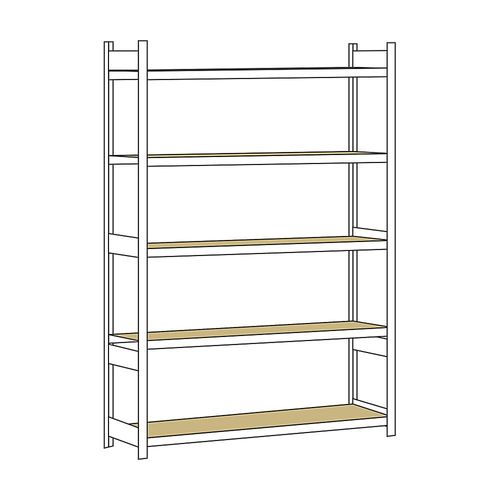 4004514215543 - SCHULTE Weitspannregal mit Spanplatte Höhe 3000 mm Spannweite 2250 mm Grundregal Tiefe 600 mm