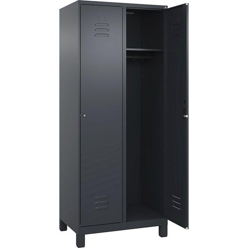 4066681612129 - Spind Classic PLUS 2 Abteile grau B 800 mm mit Füßen Zylinderschloss C+P 4066681612129 - Spind Classic PLUS 2 Abteile grau B 800 mm mit Füßen Zylinderschloss C+P