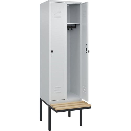 4066681740433 - Spind Classic PLUS Sitzbank 2 Abteile lichtgrau B 600 mm Sicherheits-Drehriegel auskragend Buche-Hartholz C+P 4066681740433 - Spind Classic PLUS Sitzbank 2 Abteile lichtgrau B 600 mm Sicherheits-Drehriegel auskragend Buche-Hartholz C+P