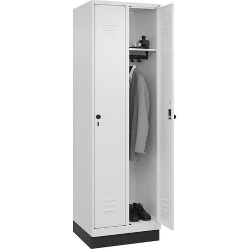 4066681652934 - Spind Classic PLUS 2 Abteile verkehrsweiß B 600 mm mit Bodensockel Drehriegel 4066681652934 - Spind Classic PLUS 2 Abteile verkehrsweiß B 600 mm mit Bodensockel Drehriegel