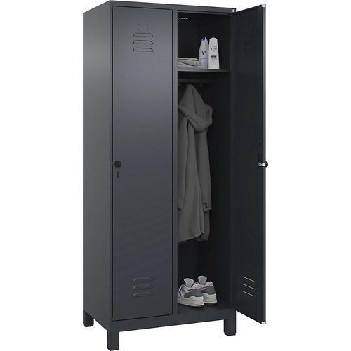 4066681611979 - Spind Classic PLUS 2 Abteile grau B 800 mm mit Füßen Drehriegel C+P 4066681611979 - Spind Classic PLUS 2 Abteile grau B 800 mm mit Füßen Drehriegel C+P