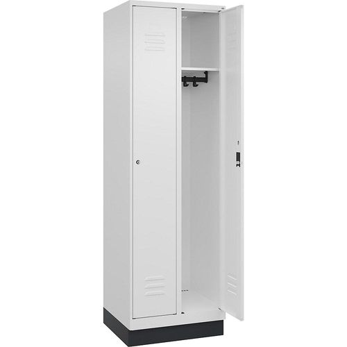 4066681653085 - Spind Classic PLUS 2 Abteile verkehrsweiß B 600 mm mit Bodensockel Zylinderschloss