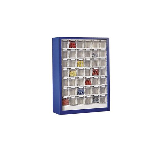 4009292858494 - Klappkasten-Hängeschrank HxBxT 910 x 665 x 250 mm mit 42 Kästen Gehäuse enzianblau kaiserkraft