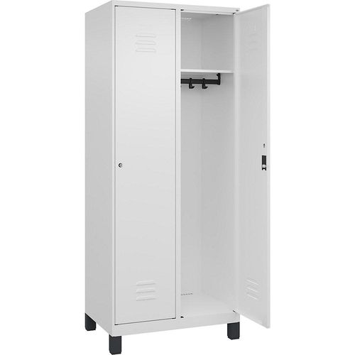 4066681612143 - Spind Classic PLUS 2 Abteile verkehrsweiß B 800 mm mit Füßen Zylinderschloss