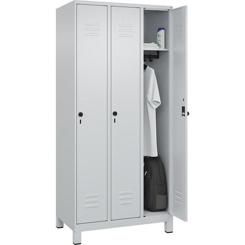 4066681612846 - CP Spind Classic Plus lichtgrau 080010-30 S10009 3 Schließfächer 900 x 500 x 1950 cm
