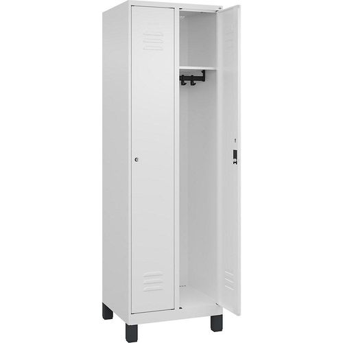 4066681611245 - Spind Classic PLUS 2 Abteile verkehrsweiß B 600 mm mit Füßen Zylinderschloss C+P 4066681611245 - Spind Classic PLUS 2 Abteile verkehrsweiß B 600 mm mit Füßen Zylinderschloss C+P