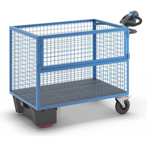 4061753237286 - eurokraft pro Kastenwagen mit Elektroantrieb Wände aus Stahlgitter ohne Deckel LxBxH 1620 x 820 x 1200 mm