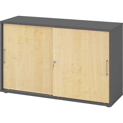 4032062314951 - Schiebetürenschrank Haziender V1753S G 3 BS ahorn grafit 2 Fachböden 1200 x 400 x 1100 cm